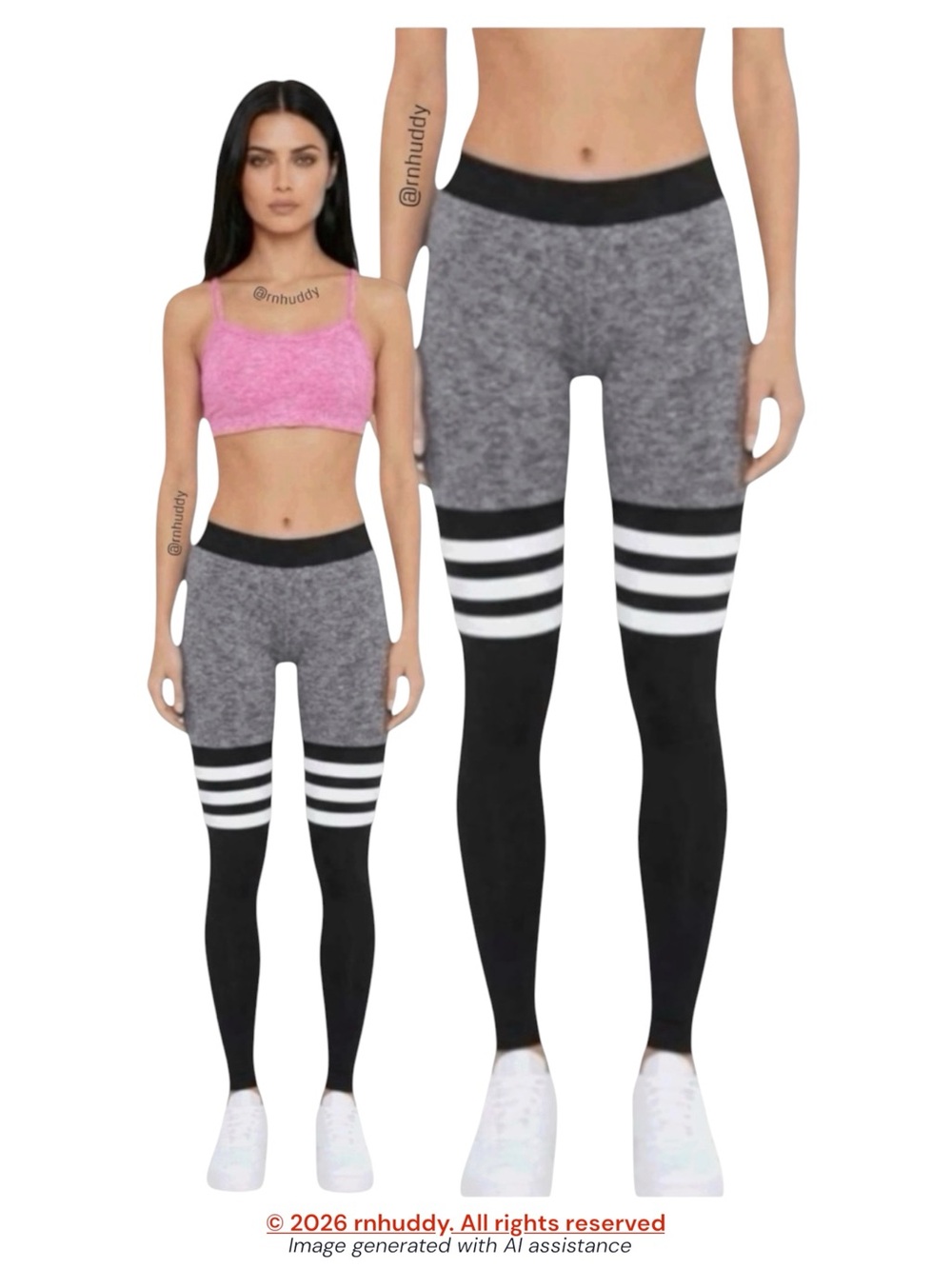 Bombshell Sportswear XS grey/black thigh high leggings OG